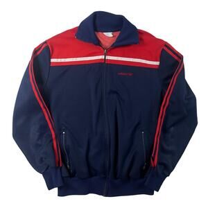70s / 80s vintage adidas track suit men's XL navy red